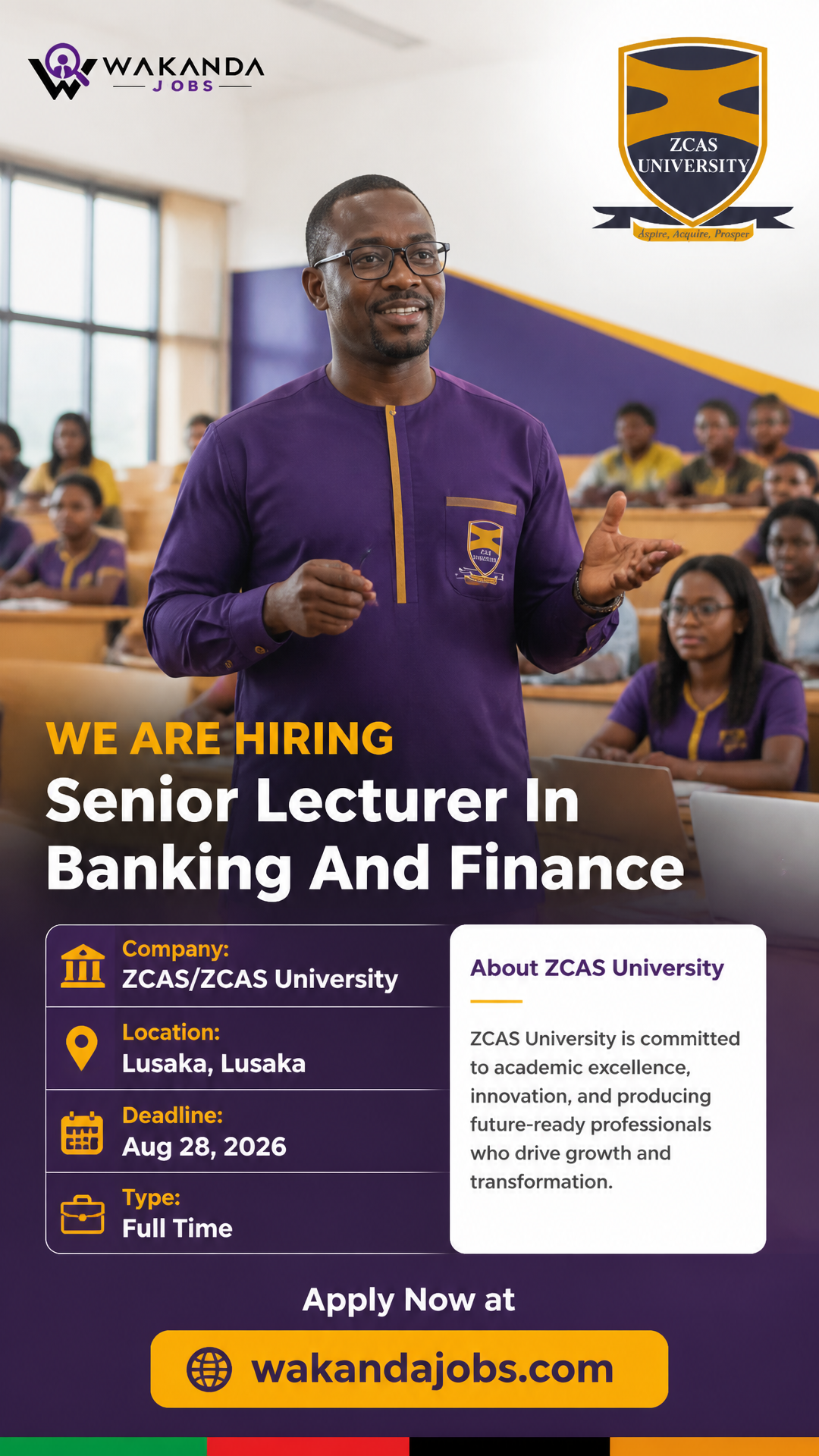 Senior Lecturer In Banking And Finance
