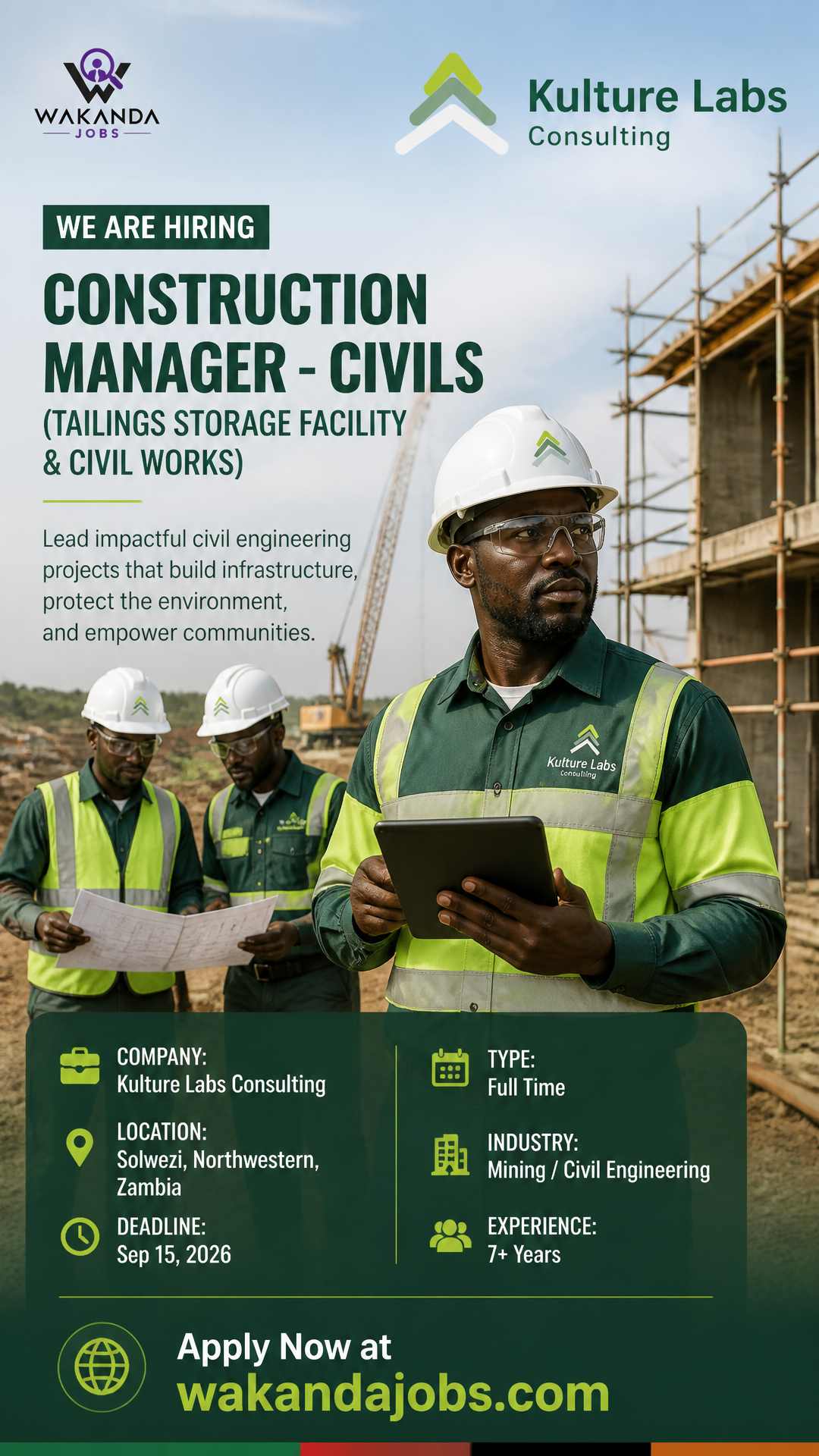 Construction Manager - Civils (Tailings Storage Facility & Civil Works)