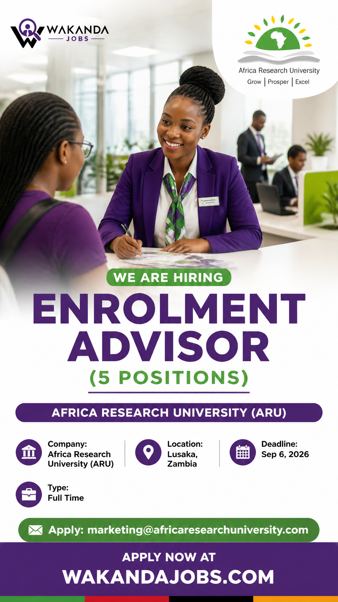 Enrolment Advisor (5 Positions)