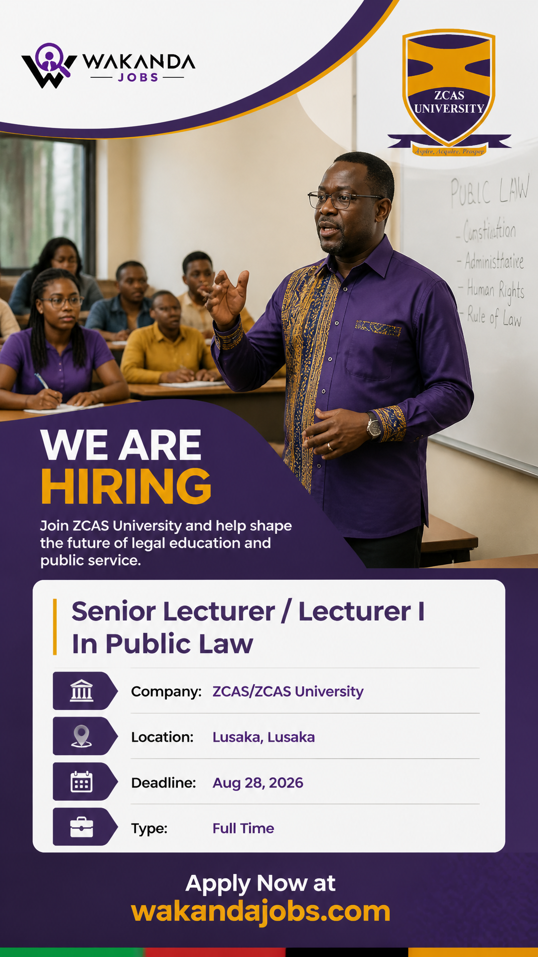 Senior Lecturer / Lecturer I In Public Law