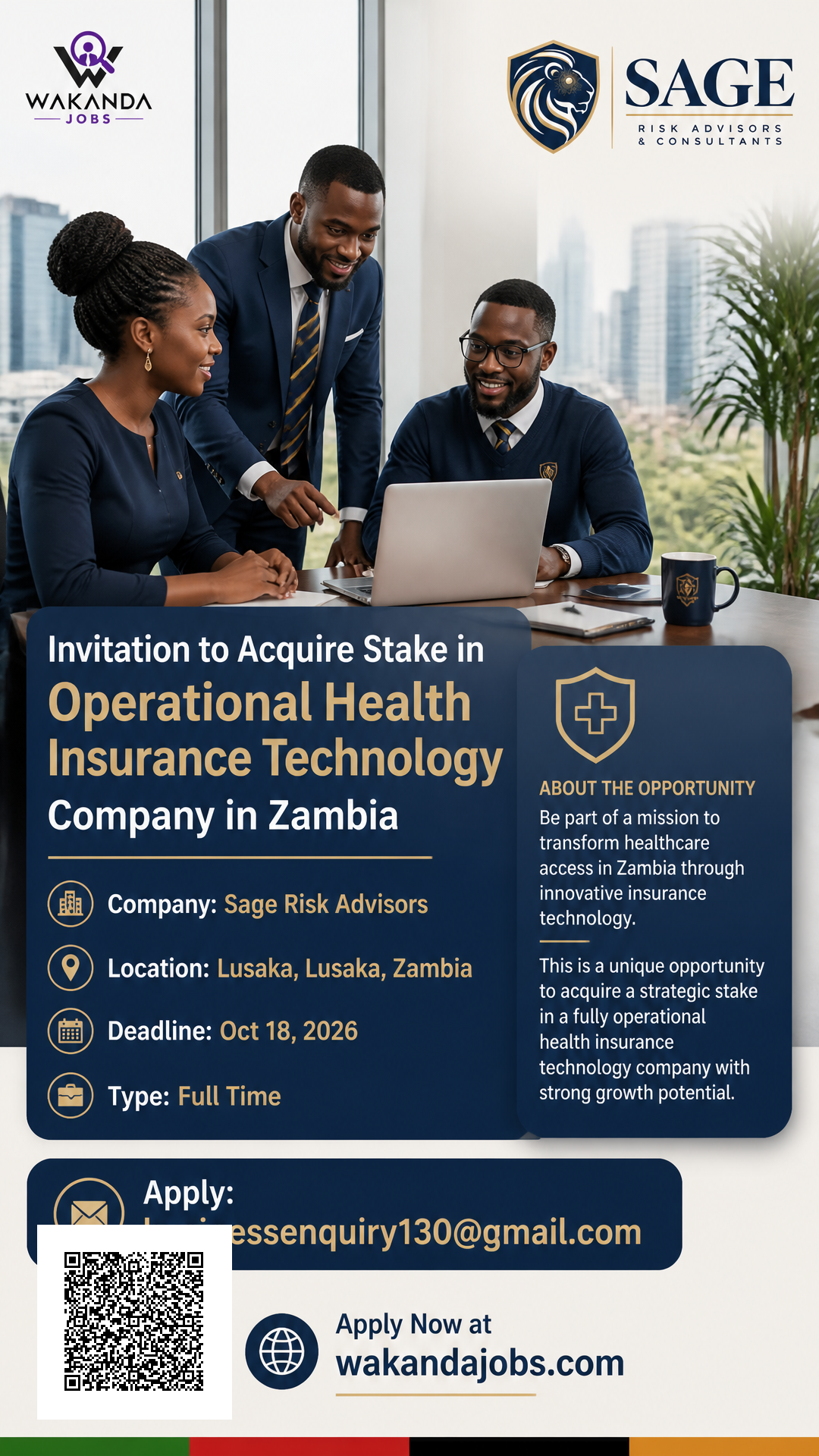 Invitation (EOI)  to acquire stake in operational Health Insurance Technology Company in Zambia